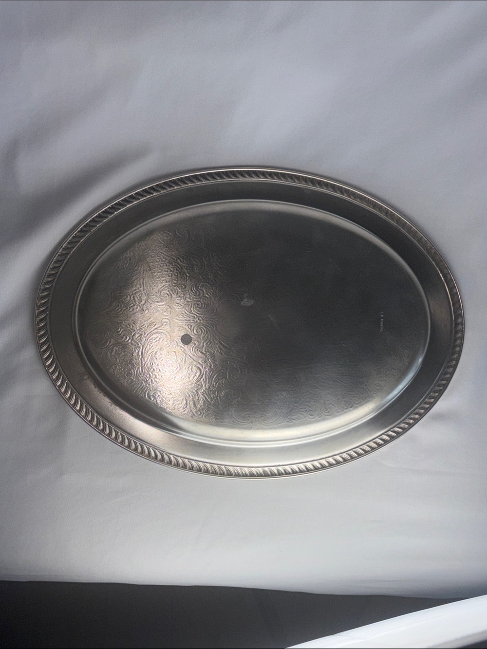 VNTG Silver Tray Serving Platter - F.B. Rogers 16” Silver Plated - Picture 3 of 13